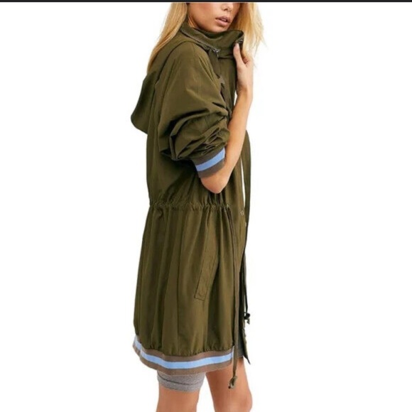 Free People Wind Swept Hooded Jacket in Wild Sage Green - Picture 2 of 4